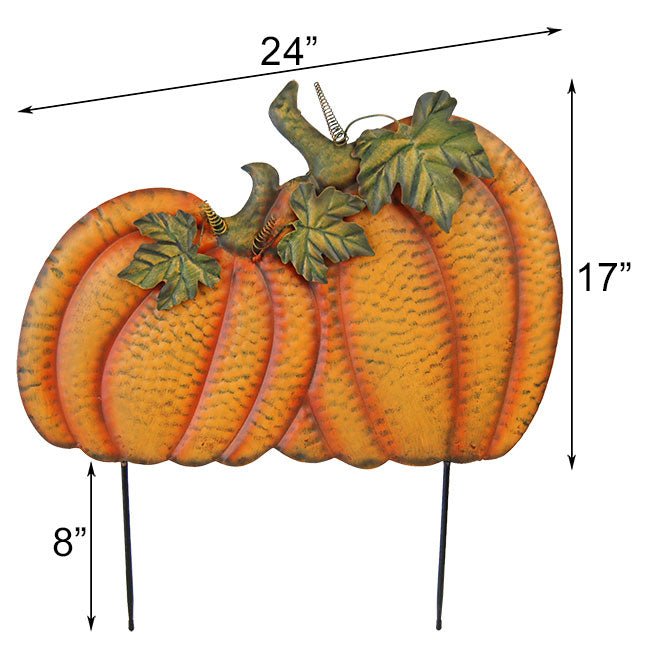 Companion Pumpkins Metal Yard Art - inthegardenandmore.com