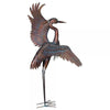 Copper Patina Dancing Heron Metal Yard Art Sculpture - inthegardenandmore.com