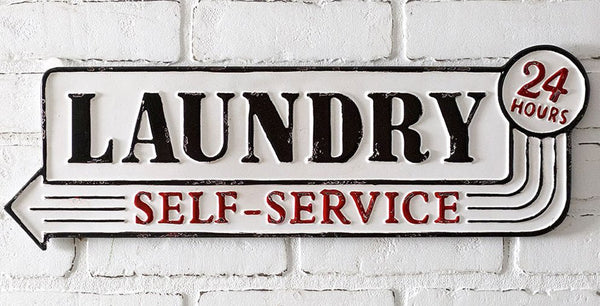 Country Farmhouse Metal Laundry Sign - inthegardenandmore.com