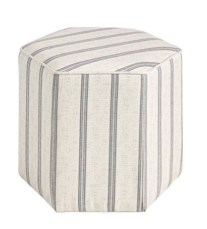 Country Farmhouse Pinstripe Footstool Ottoman - inthegardenandmore.com