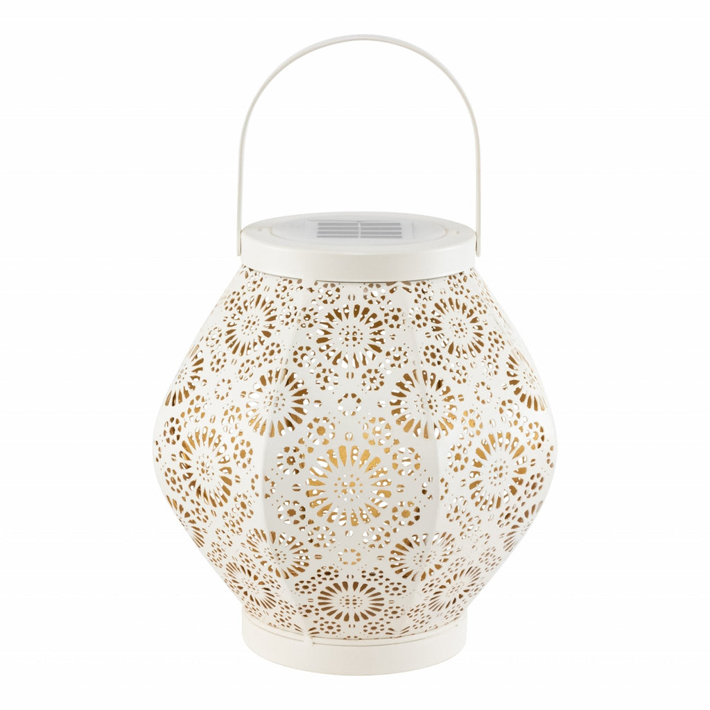 Daisy Punched Metal Solar Lantern - inthegardenandmore.com