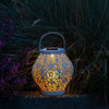 Daisy Punched Metal Solar Lantern - inthegardenandmore.com