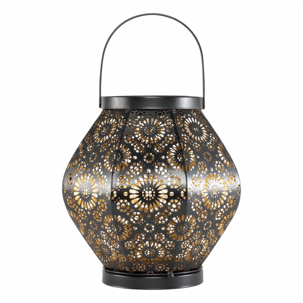 Daisy Punched Metal Solar Lantern - inthegardenandmore.com