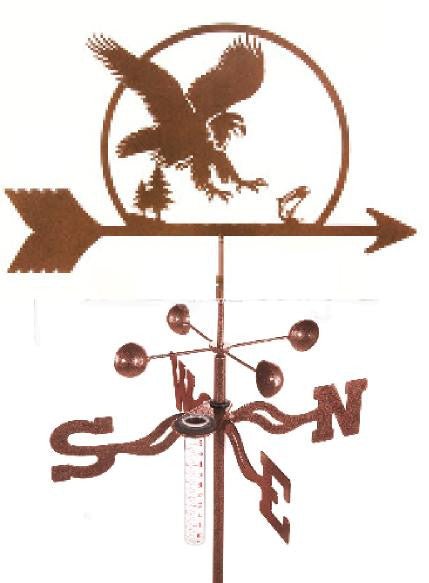 Eagle Rain Gauge Garden Stake Weathervane - inthegardenandmore.com