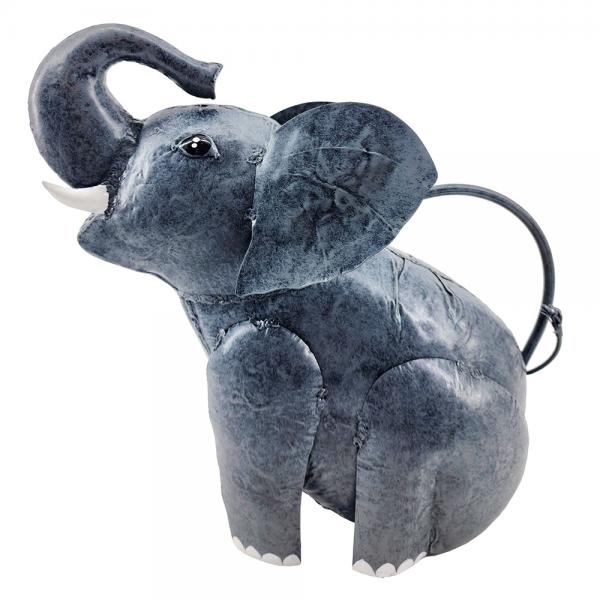 Uniquely handcrafted by skilled artisans from recycled metal, this elephant watering can is a functional work of art that is fun and suitable and ready for outdoor and indoor use.