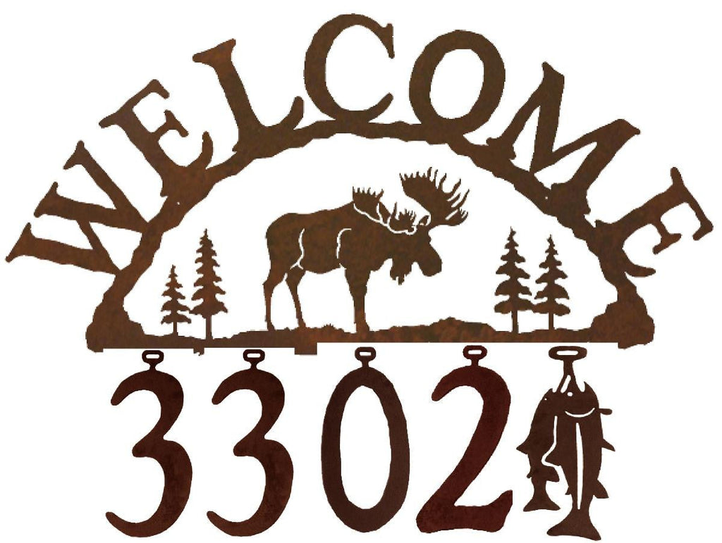 Elk Handcrafted Metal Welcome Address Sign - inthegardenandmore.com