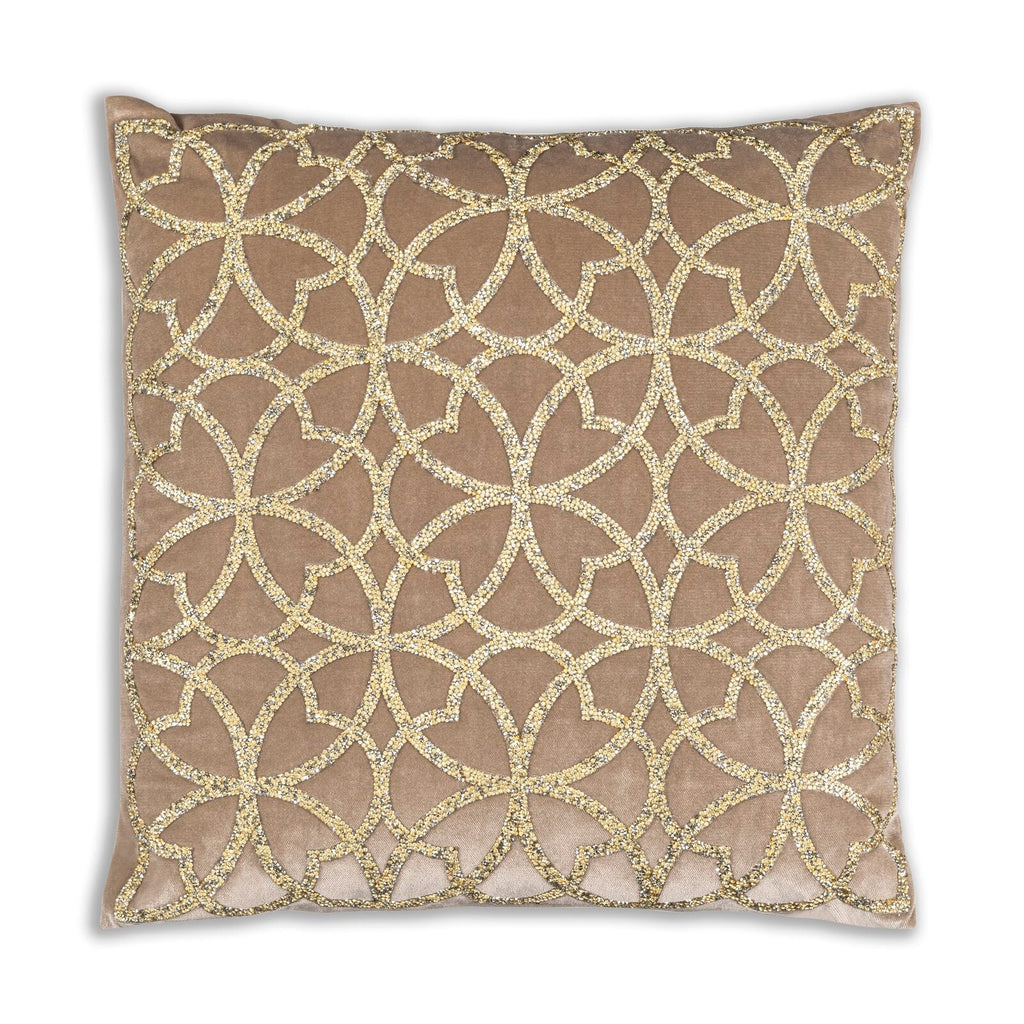 Embellished Ivory Velvet and Silver Embroidered Throw Pillows - inthegardenandmore.com