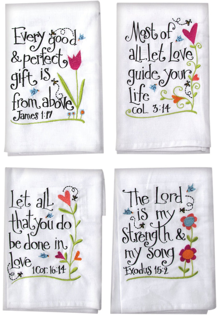 Embroidered Inspirational Hand Towels With Scriptures - inthegardenandmore.com