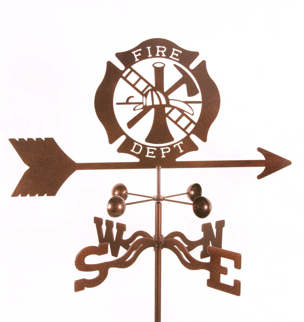 Fire Department Rain Gauge Garden Stake Weathervane - inthegardenandmore.com