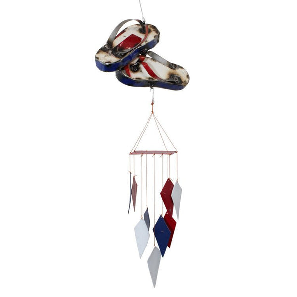 Flip Flop Sandals Repurposed Metal Wind Chime - inthegardenandmore.com