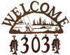 Fly Fisherman Handcrafted Metal Welcome Address Sign - inthegardenandmore.com