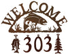 Fly Fisherman Handcrafted Metal Welcome Address Sign - inthegardenandmore.com