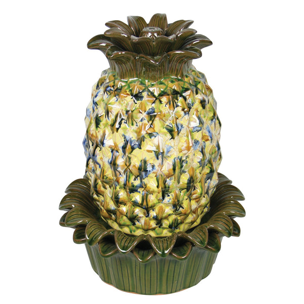 Glazed Ceramic Pineapple Fountain - inthegardenandmore.com