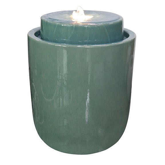 Glazed Ceramic Rounded Egg Fountain – available in 4 colors - inthegardenandmore.com