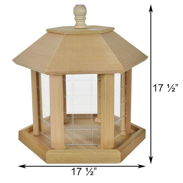 Grande Gazebo Cedar Large Capacity Bird Feeder Set - inthegardenandmore.com