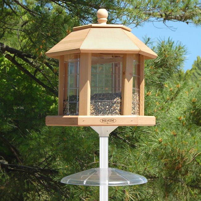 Grande Gazebo Cedar Large Capacity Bird Feeder Set - inthegardenandmore.com