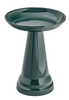 Gray High Gloss Glazed Clay Birdbath - inthegardenandmore.com