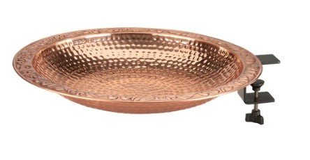 Hammered Copper Deck Mount Birdbath - 13.5" - inthegardenandmore.com