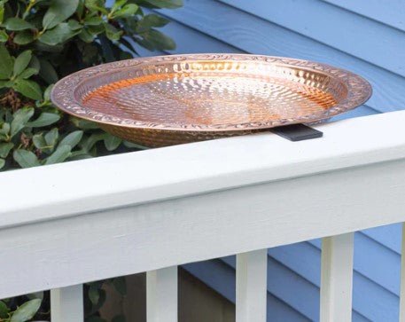 Hammered Copper Deck Mount Birdbath - 13.5" - inthegardenandmore.com