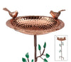 Hammered Copper Tree Themed Garden Stake Birdbath - inthegardenandmore.com