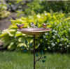 Hammered Copper Tree Themed Garden Stake Birdbath - inthegardenandmore.com