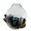 Hand Blown Molten Glass and Wood Root Sculptured Terrarium / Vase / Fish Bowl - inthegardenandmore.com