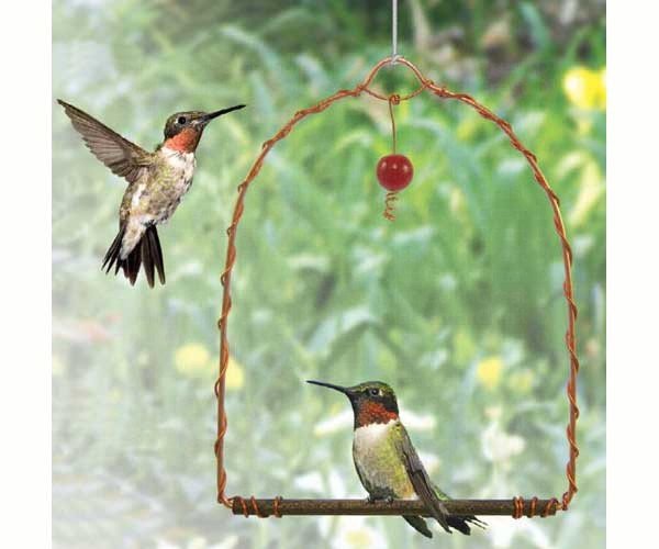 Handcrafted Copper Hummingbird Perch Swings (set of 2) - inthegardenandmore.com