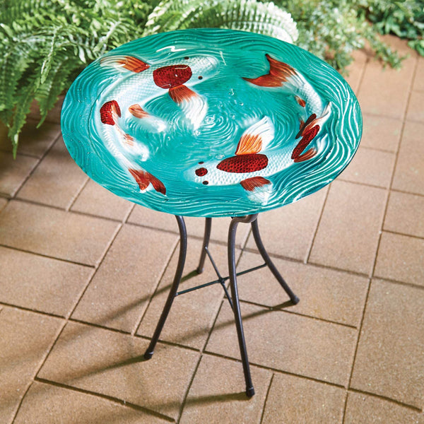 Hanging Swimming Koi Fish Birdbath - inthegardenandmore.com