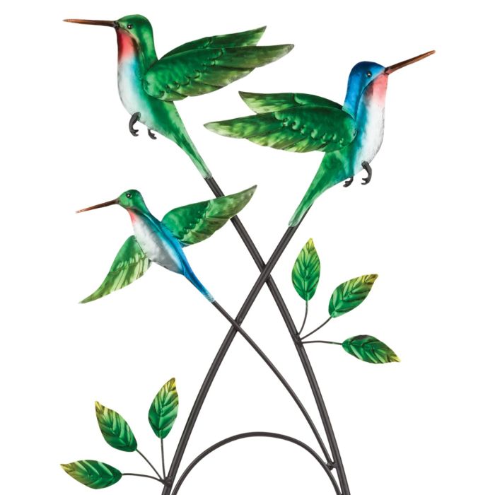 Hummingbird Decorative Metal Trellis Stakes (set of 2) - inthegardenandmore.com