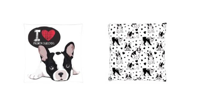 I Love French Bulldog Reversible Throw Pillows (Set of 2) - inthegardenandmore.com