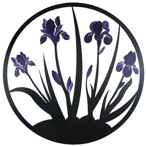 Iris Blooms Indoor Outdoor Metal Wall Art - inthegardenandmore.com