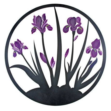 Iris Blooms Indoor Outdoor Metal Wall Art - inthegardenandmore.com