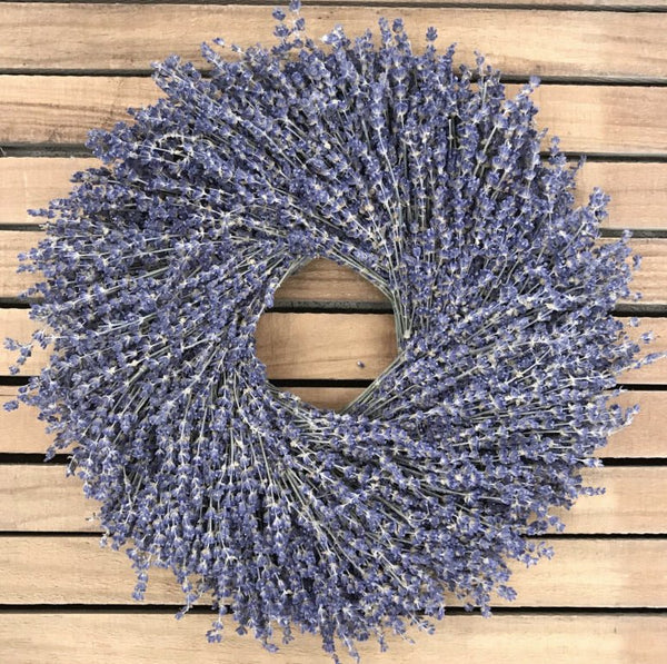 Lavender Natural Dried and Preserved Wreath – 16” - inthegardenandmore.com