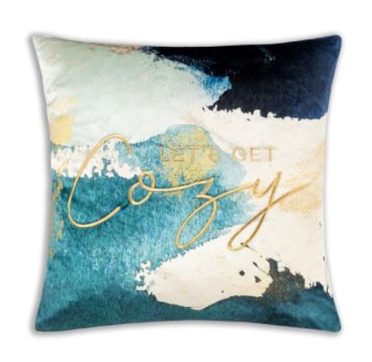 Let’s Get Cozy, Digitally Printed and Embroidered Word Throw Pillow - inthegardenandmore.com