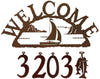 Lighthouse Handcrafted Metal Welcome Address Sign - inthegardenandmore.com