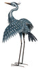 Majestic Blue Heron Metallic Finished Metal Garden Statuary - 41" Tall - inthegardenandmore.com