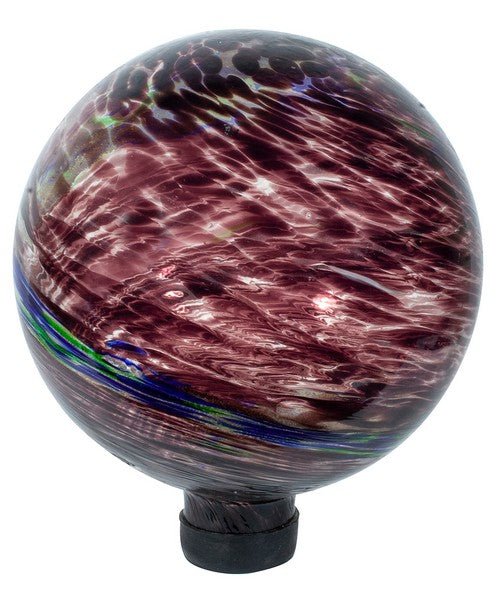 Mauve Swirl Glow in the Dark Glass Gazing Globe - 10” - inthegardenandmore.com