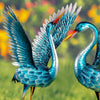 Metallic Blue Green Coastal Crane Garden Statuary (Set of 2) - inthegardenandmore.com