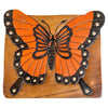 Monarch Butterfly Handcrafted Wood Stool Footstool - inthegardenandmore.com