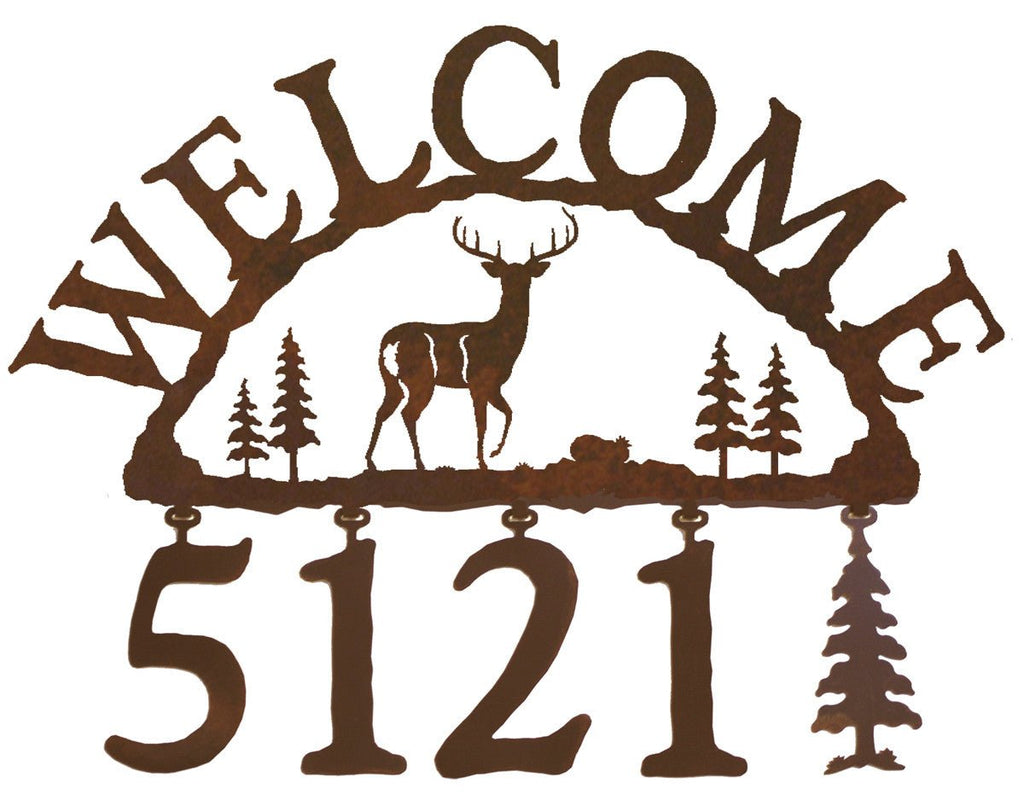 Moose Handcrafted Metal Welcome Address Sign - inthegardenandmore.com