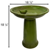 Mossy Green High Gloss Ceramic Birdbath Set - inthegardenandmore.com