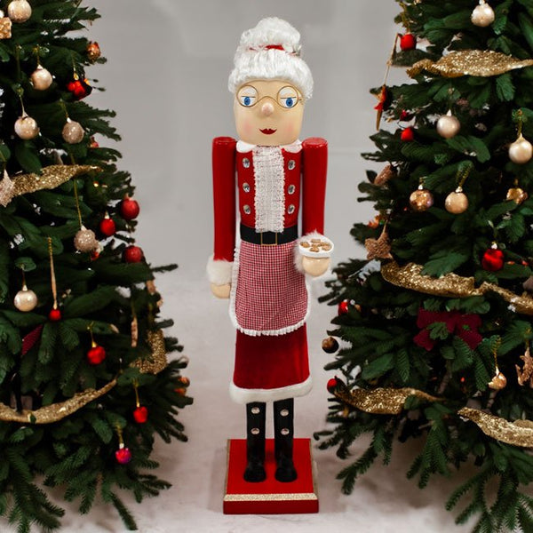 Mrs. Clause Nutcracker Wooden Statue - inthegardenandmore.com