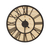 Natural Wood and Black Metal Wall Clock - inthegardenandmore.com