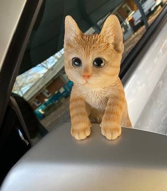 Orange Tabby Hanging Indoor Outdoor Kitty Statue - inthegardenandmore.com