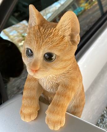 Orange Tabby Hanging Indoor Outdoor Kitty Statue - inthegardenandmore.com