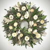 Pearly White and Lavender Preserved Wreath – 16” - inthegardenandmore.com