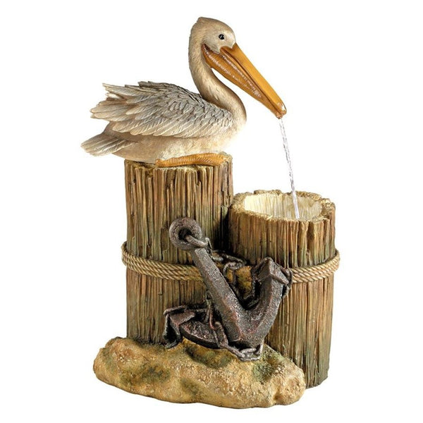 Pelican Coastal Bird Indoor/Outdoor Fountain with LED Lights - inthegardenandmore.com