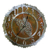 Pine Cone Handcrafted Metal Wall Clock - 12" - inthegardenandmore.com