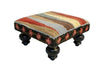 Pinwheel of Stripes Handcrafted Hooked Wool Footstool - inthegardenandmore.com