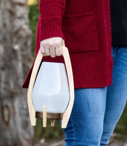 Portable and Rechargeable Indoor Outdoor LED Wood Drifter Lantern - inthegardenandmore.com